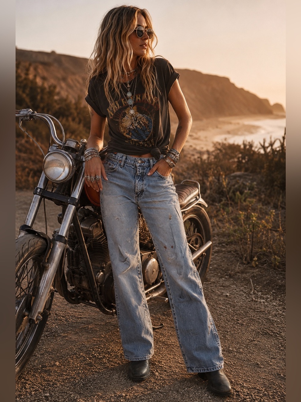 Wrangler VINTAGE Light Blue Straight-Leg Jeans with Paint Details
